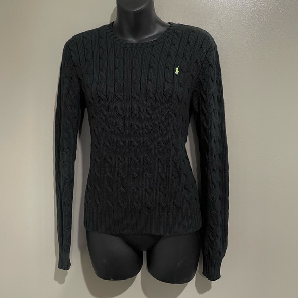 Ralph Lauren Black Cable Knit Sweater - Picture 1 of 5